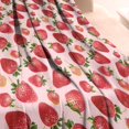 thumbnail image 3 of Red Strawberry Plants Fruit Pink Pattern Blanket,Comfortable Soft Flannel Throw Blanket,All Season,Warm Lightweight Blankets for Sofa Bed Couch Living Room Chair,60"x80", 3 of 4