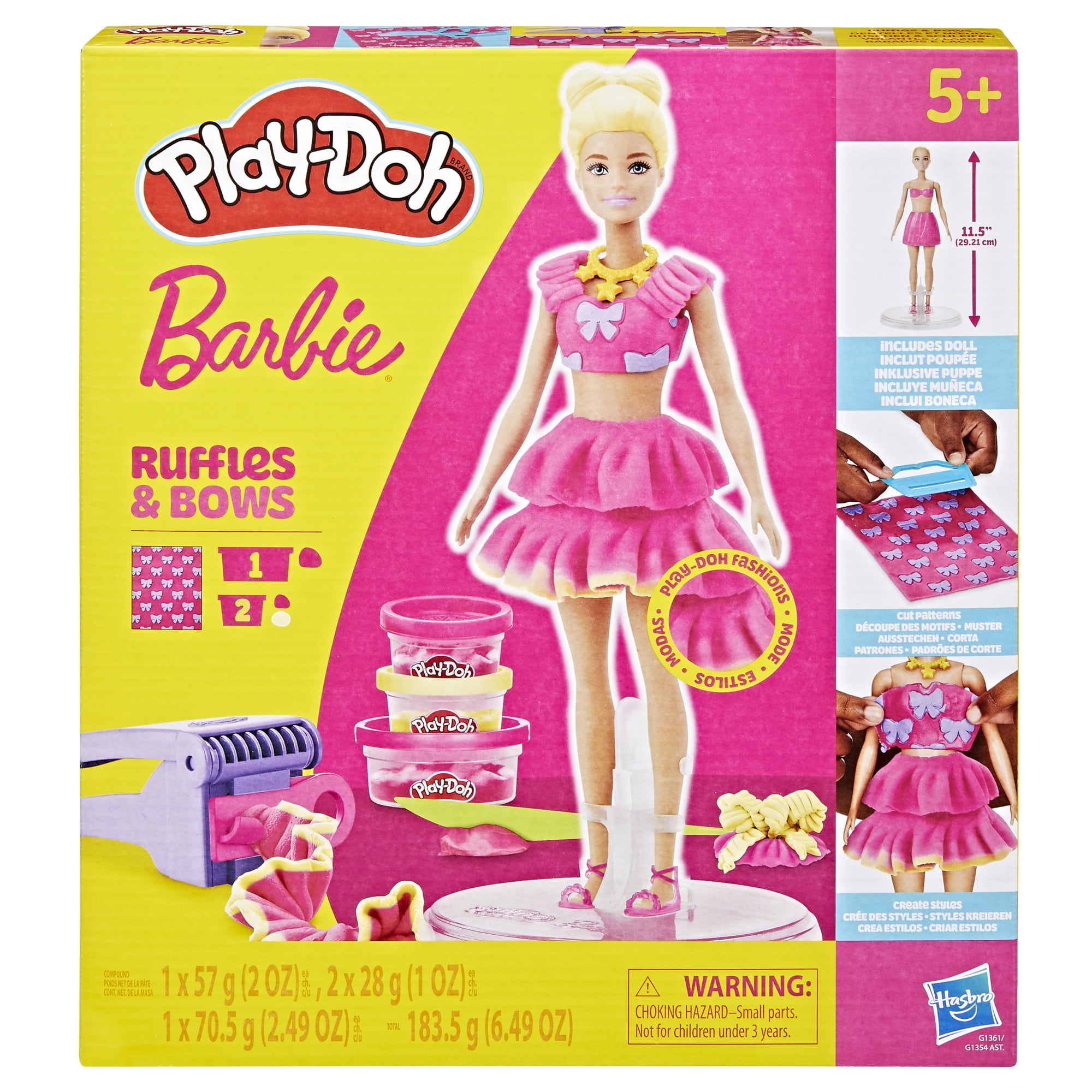Play-Doh Barbie Ruffles and Bows Doll Set, Ages 5 years and up