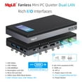 thumbnail image 5 of MeLE Quieter DL Fanless N100 Mini PC 16GB LPDDR4x 512GB SSD Dual LAN 2.5GbE Small Desktop Computer (New), 5 of 9