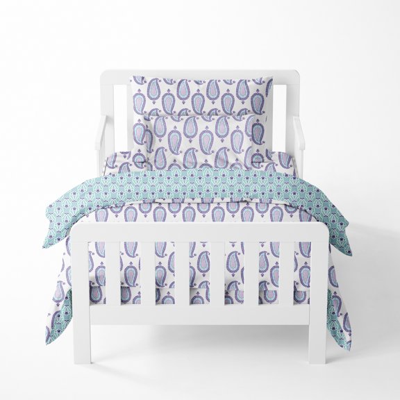Bacati - Paisley Isabella Purple/Lilac/Aqua 5-Piece Toddler Bedding Set