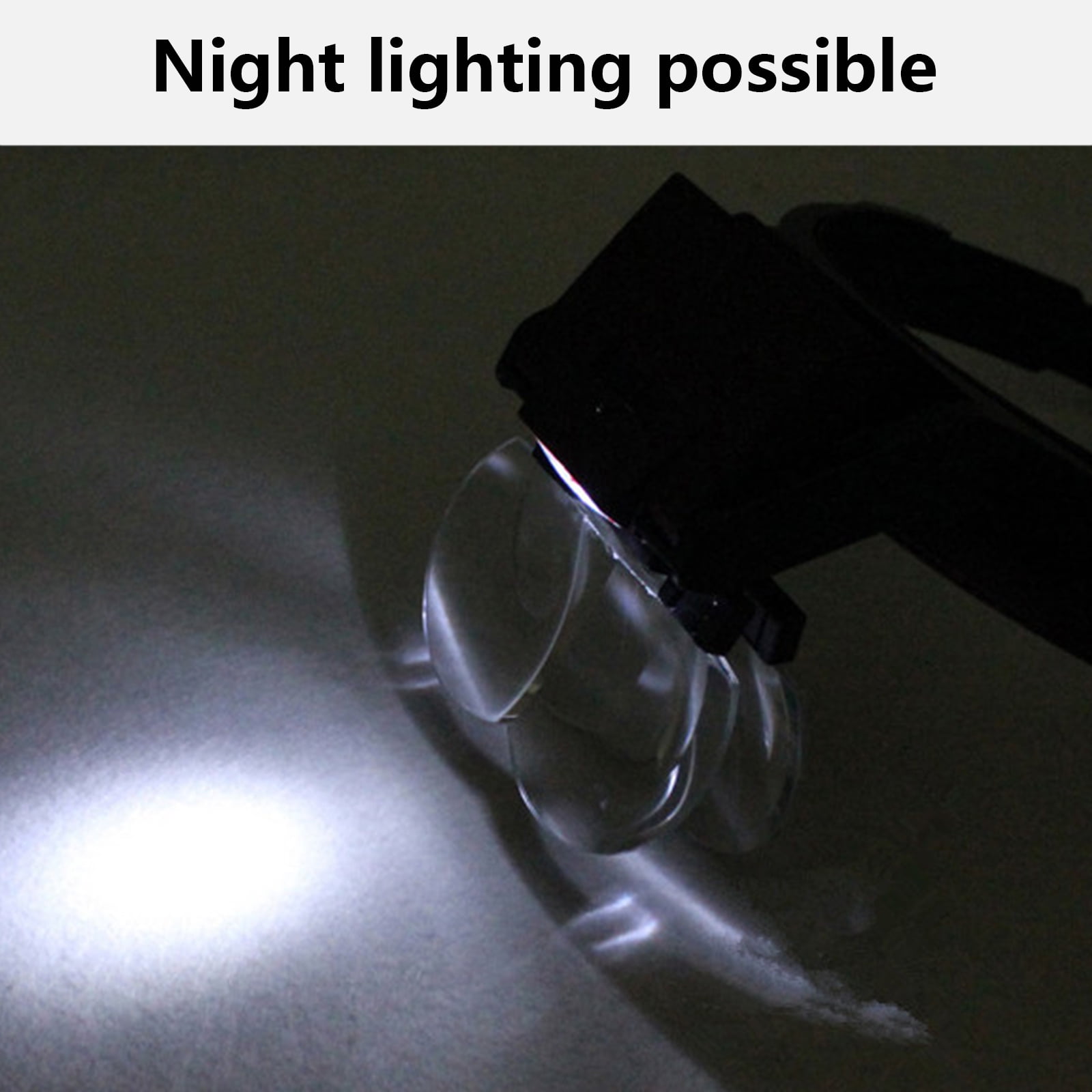 UNTERING LED Head Magnifiers,BatteryPowered Hands Frees Headband Glasses with LED Professional Jewelers Loupe