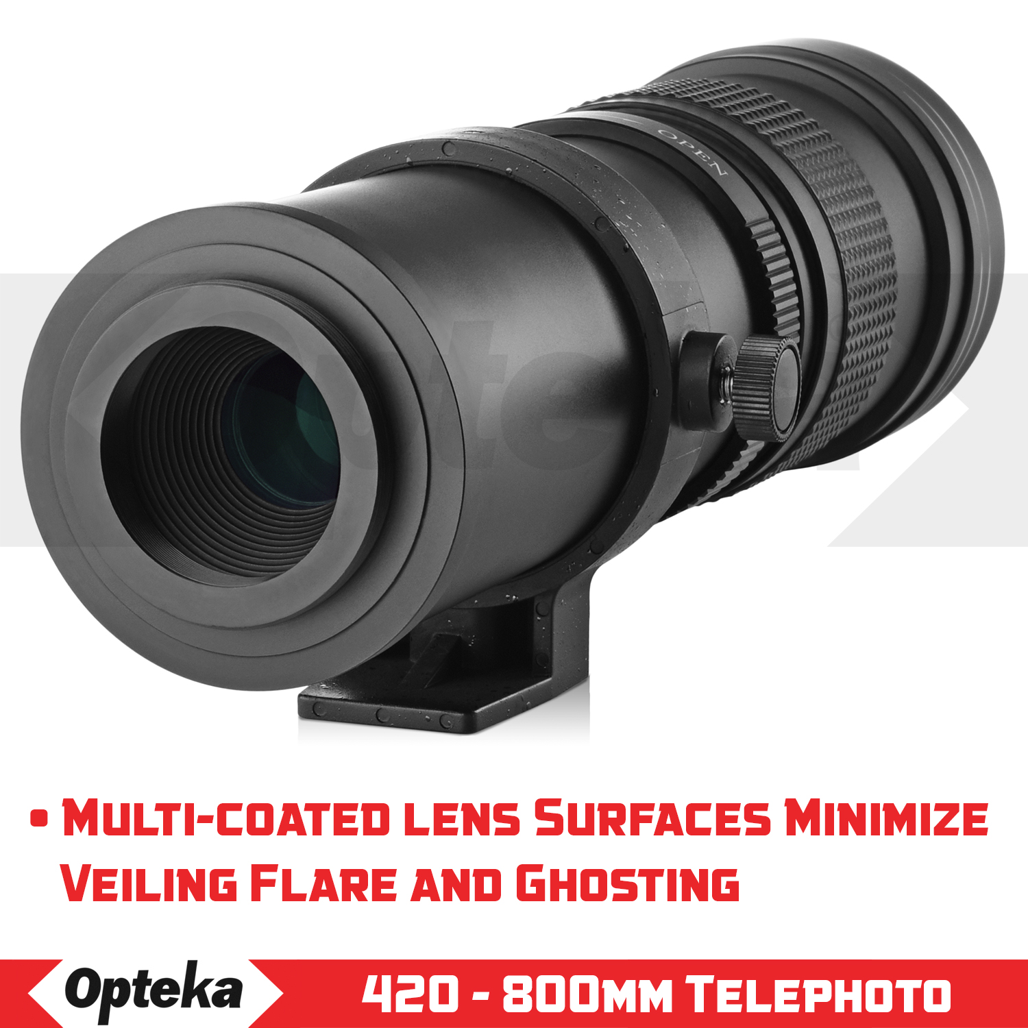 Opteka 420-800mm f/8.3 Telephoto Zoom Lens for Nikon Z6, Z7, Z50 Digital Mirrorless Digital SLR Cameras - image 4 of 10