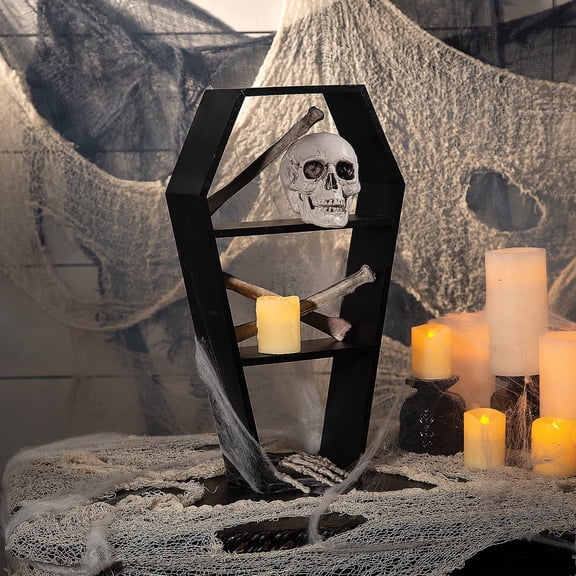 Fun Express Coffin-Shaped 2-Shelf Halloween Decoration