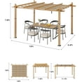thumbnail image 3 of Outdoor Aluminum Pergola with Retractable Canopy, Reinforced 4-Sided Base, Waterproof & UV-Resistant Adjustable Roof, Modern Design for Patio, Deck, Backyard, and Garden, 3 of 9