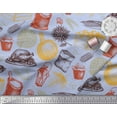 thumbnail image 2 of Soimoi Modal Satin Fabric Vegetables,Non Veg & Pizza Food Print Fabric by Yard 42 Inch Wide, 2 of 3