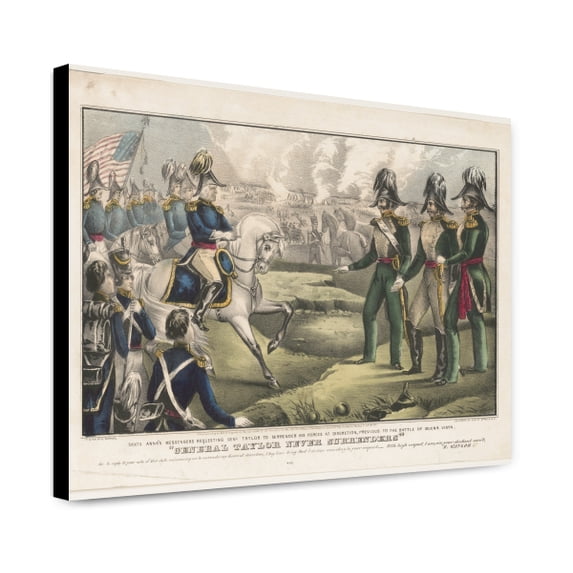 Canvas Print: General Taylor Never Surrenders: Santa Anna's Messengers Requesting