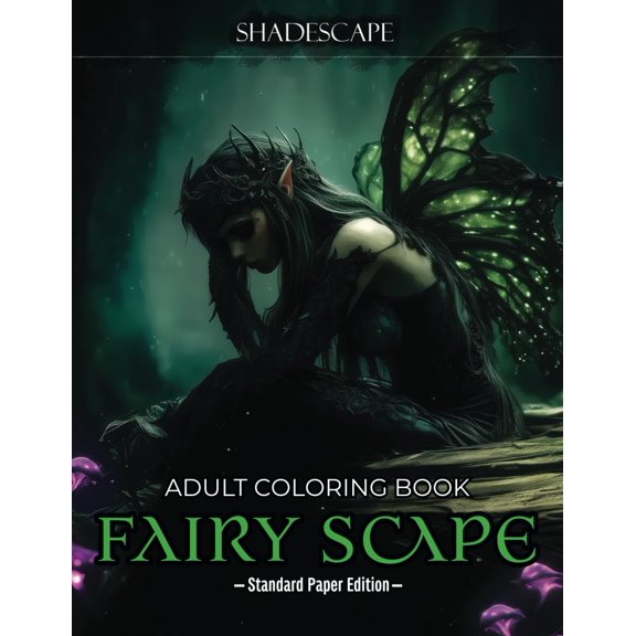 Pre-Owned Fairy Scape: Adult Coloring Pages with Forest Fairies, Cute Baby Fairies, and Fantasy Fairy Creatures - Paperback Standard Paper Edition: Explore ... Fairies and Friends in the SHADESCAPE Series