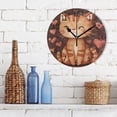 thumbnail image 3 of Brown Cat Full Love Round Wall Clock Silent Battery Operated Home Decor for Living Room Bedroom, 3 of 7