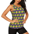 thumbnail image 2 of Fotbe Mardi Gras Blusas Sin Mangas para Mujer – Estilo Casual, Corte Suelto, Slim-Fit, Cuello Redondo Deportivo, Tops de Verano para Gimnasio y Yoga-Large, 2 of 7