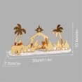 thumbnail image 3 of Lilixerw Wide Gold Nativity Scene Figurine, Acrylic Mirror Tabletop Decor with Palm Trees Camels on Clear Base for Christmas Home Decorations, 3 of 6