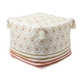 thumbnail image 1 of Funda de puf Zulema con Textura Boho Cojín de Reposapiés Copetudo Tejido de borlas rojo, 1 of 8