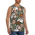 thumbnail image 2 of Disketp Rabbits On Floral Sleeveless Tshirts For Men, Muscle Shirts For Men Dry Fit Tank Top-Medium, 2 of 8