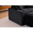 thumbnail image 4 of Single Sofa Armchair, Upholstered Chaise Lounge Chair with Removable Ottoman, Deep Seat Single Couch Oversized Sofa Chairs Reading Arm Chair for Living Room Bedroom Apartment Office, Black, 4 of 6
