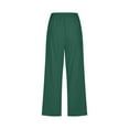 thumbnail image 5 of Wide Leg Pants Woman, High Waisted Drawstring Elastics Comfy Straight with Pockets, 5 of 5