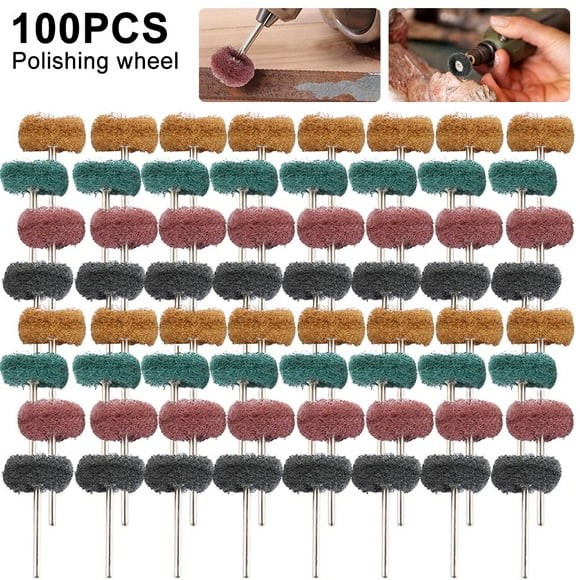 AMERTEER 100pcs 25mm Buffing Polishing Wheel Drill Bit Set For Dremel Drill Polisher