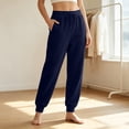 thumbnail image 7 of Women's Tapered Joggers with Pockets High Waist Elastic Drawstring Sweatpants, Ribbed Ankle Cuffs Casual Pants,2XL, 7 of 7