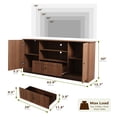 thumbnail image 3 of 63 in Farmhouse TV Stand for TVs up to 70 Inch, Modern Entertainment Center with Storage Drawer and Open Shelves, Shaker Door TV Console Media Cabinet for Living Room, Bedroom, Oak, 3 of 9
