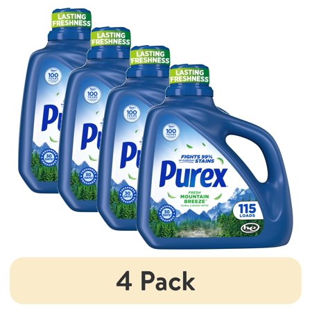 (4 pack) Purex Fresh Mountain Breeze Liquid Detergent, 150 fl oz, 115 loads