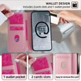 thumbnail image 5 of Wallet Case for iPhone 13 with Card Slots & Wallet Pocket, Wave Curves and sequins meticulously sewn PU Leather Cover Kickstand Magnetic Shockproof TPU Bumper Flip Folio Case,Rosegold, 5 of 9