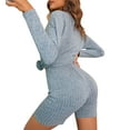 thumbnail image 5 of TEMOFON Womens Pajama Sets Knit Ribbed Long Sleeve Tops and Shorts Matching Lounge Set Loungewear Sweatsuit Casual Sleepwear for Women Loungewear, 5 of 5