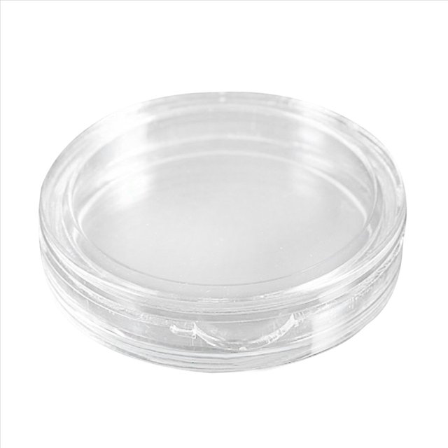 50 Pzs Caja de Monedas de Plastico Transparente Redonda Pequena 24mm