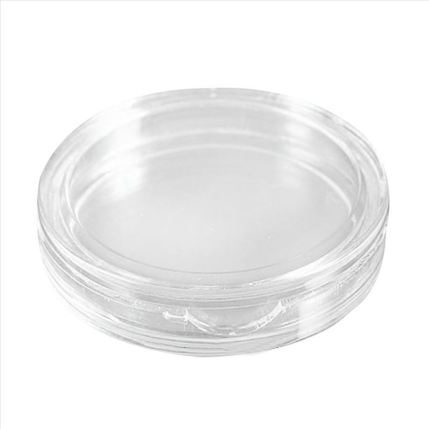 50 Pzs Caja de Monedas de Plastico Transparente Redonda Pequena 24mm