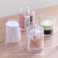 thumbnail image 3 of Dispensador de Hisopos de PláStico Transparente de 3 Piezas y Soporte Qtip para BañO - Recipiente de Almacenamiento para Sales de BañO, Redondos, AcríLico+Madera, 3 of 5