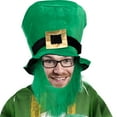 thumbnail image 2 of St. Patricks Day Leprechaun Costume All Over Adult T-Shirt and Hat with Beard Combo, 2 of 4