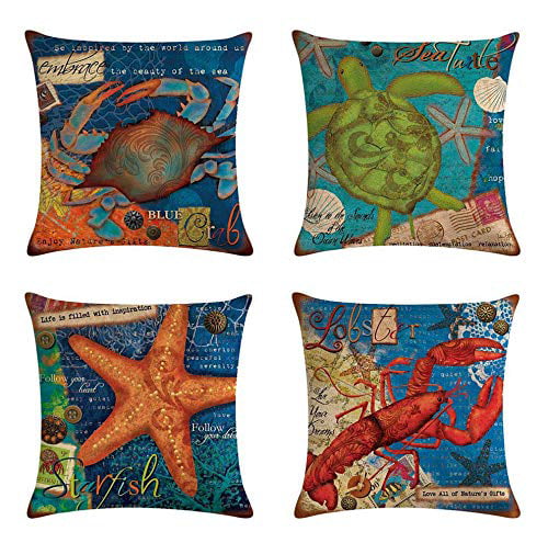 US Seller ocean animal sea life lobster cushion cover pillow cushion covers 