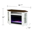 thumbnail image 2 of SEI Furniture Dilvon Wood Color Changing Fireplace with Storage in White, 2 of 2