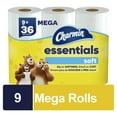 Charmin Essentials Soft 2Ply Toilet Paper, 9 Mega Rolls, Septic Safe