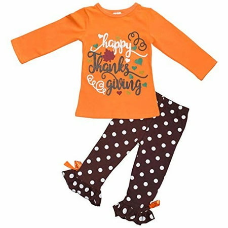 Unique Baby Girls 2 Piece "Happy Thanksgiving" Orange and Brown ...