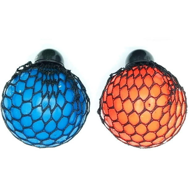 Set of 2 Random 3" Bubble Mesh Balls Squishy Fidget Ball with 