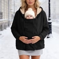 thumbnail image 2 of mgoYE Women's Zip Up 3 in 1 Maternity Ba’by Wearing Hoodie Sweatshirt Jacket(Black,XL), 2 of 9