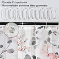 thumbnail image 5 of Stall Shower Curtain, Grey and Pink Shower Curtain for Bathroom Waterproof Fabric Spring Eucalyptus with Floral RV Shower Curtain Set with Hooks, 36x72 Inch, 5 of 6