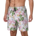 thumbnail image 2 of Qekee Lilies Flowers print Mens Swim Quick Dry Stretch Swim Shorts Lining Bathing Suits Swimwear Beach Shorts with Pockets, 2 of 9