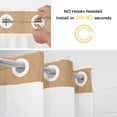 thumbnail image 2 of Every Bunny Welcome No Hooks Shower Curtain with Snap-in Liner Easter Spring White Bunny Silhouette Linen Texture Shower Curtains for Bathroom, Waterproof, Easy Install, Washable 60"x72", 2 of 9