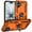 Orange, variant on TJS for iPhone 17 Phone Case, Impact Resistant Hybrid Metal Ring Magnetic Support Kickstand Cover (Blue)