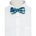 thumbnail image 4 of INSPIRE CHIC Men's Sequin Sparkly Shiny Bowties Reversible Two-Color Pre-tied Bow Ties for Party One Size Turquoise, 4 of 4
