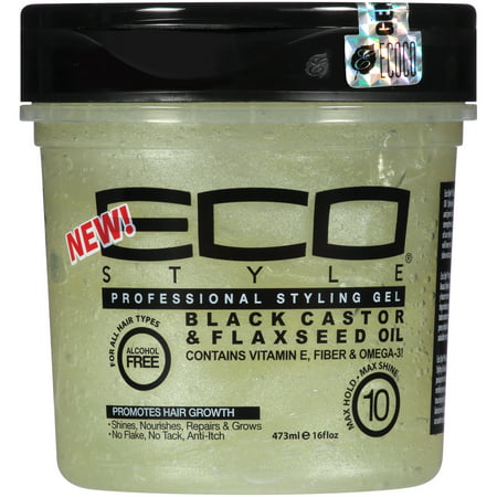 Eco Style® Black Castor & Flaxseed Oil Professional Styling Gel 16 fl. oz. Plastic (Best Gel For Black Hair)