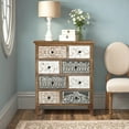 thumbnail image 6 of LuxenHome 8-Drawer 32" H x 25.8" W Rustic Carved Wood Accent Chest, 6 of 11