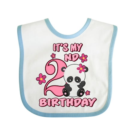 

Inktastic It s My Second Birthday with Panda Bear Gift Baby Girl Bib