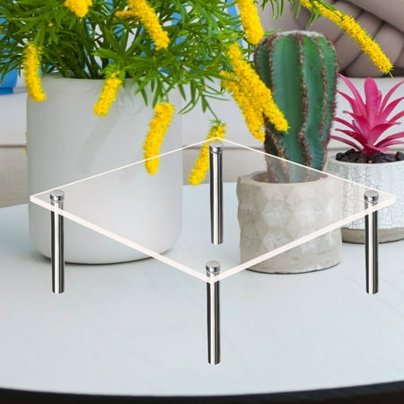 

Clear Acrylic Cake Display Stand Square Metal Support Shelf food trays for eating on bed