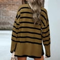 thumbnail image 6 of RYRJJ Women's Turtleneck Oversized Sweaters Fall Long Sleeve Spilt Hem Tunic Pullover Sweater Striped Knit Jumper Tops(Brown,M), 6 of 6