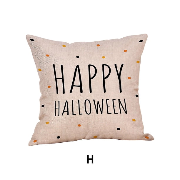 Decoración de Halloween Fundas de almohada de Halloween Fundas de almohada de lino con diseño de calavera y esqueleto