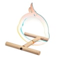 thumbnail image 2 of lionlar Parrot Platform Bird Perch Stand with Mirror Tabletop Bird Training Stand Wooden, 2 of 9