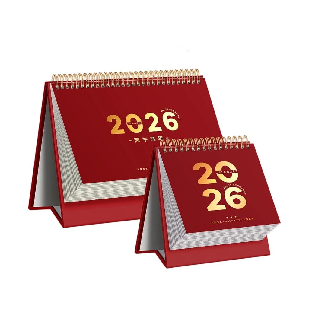 2026 Mini Wire Binding Calendar Standing Flip Small Desktop Calendar Memo Decors