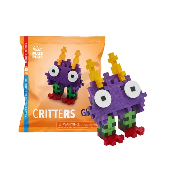 Plus Plus Critters, 5-1/2"H x 4-5/16"W x 1/2"D, Gub, Pack Of 40 Pieces