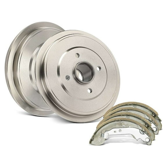 Rear Brake Drum and Brake Shoe Kit 6 - Compatible with 2012 - 2019 Nissan Versa 1.6L 4-Cylinder 2013 2014 2015 2016 2017 2018