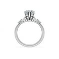 thumbnail image 2 of 1.00 Carat Heart Cut Real Diamond Solitaire with Accents Beautiful Engagement Ring for her Solid 14K White Gold Size 7, 2 of 8